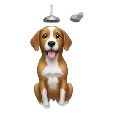 Dog in shower sticker