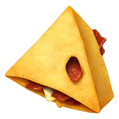 nacho tortilla chip with a little piece of meat on it sticker