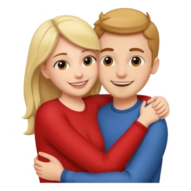 Woman hugging boyfriend sticker