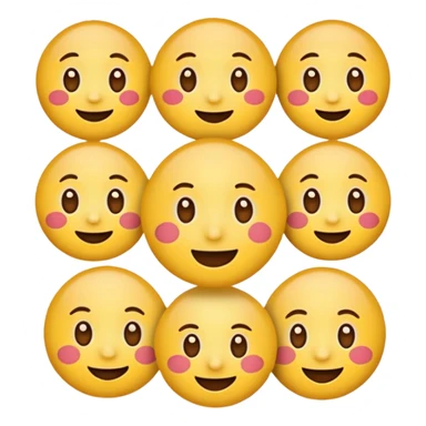 Round face emoji sticker pack with the following emotions: 😁- față radioasă cu ochi zâmbitori sticker