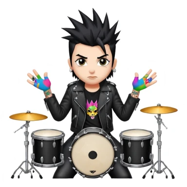 drummer punk animal sticker