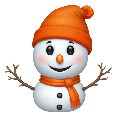snowman with orange hat  sticker