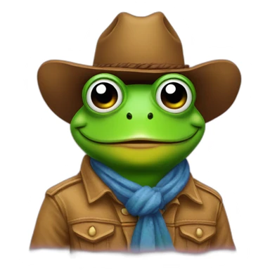 frog cowboy lgbt rainbow sticker