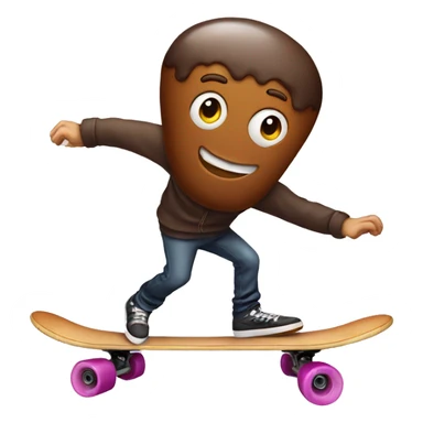 donut head man skateboarding sticker