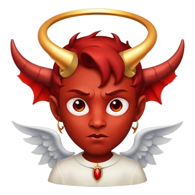 devil with angel halo sticker