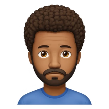 black man with beard, mustache, and short afro sad sticker