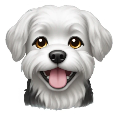 Black and white female shitzhu dog sticker