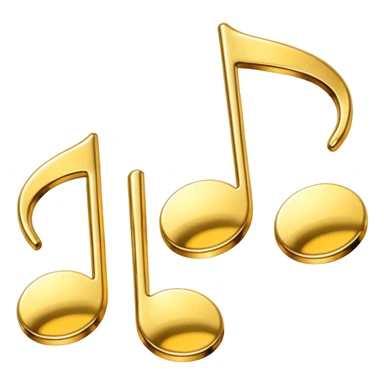 drei musiknoten in goldfarben sticker