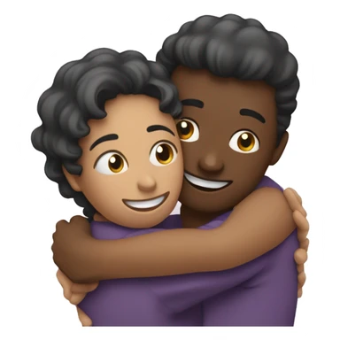 Two people hug each other sticker