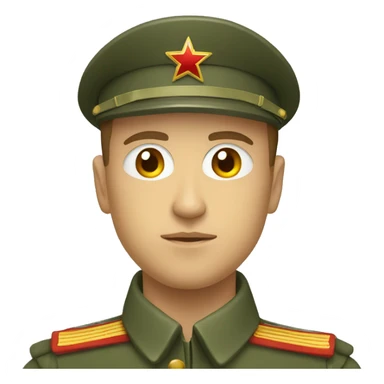 ussr soldier serious with military takes sticker