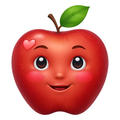 🍎 with a face and with heart cheeks ￼ sticker