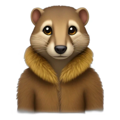mongoose wearing a fur coat sticker