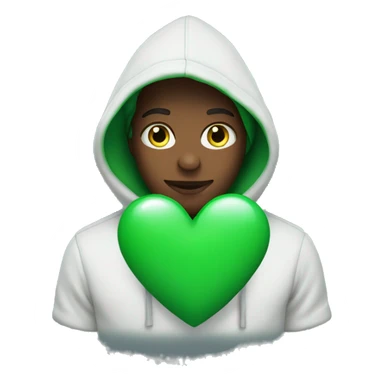 Green heart with a hoodie sticker