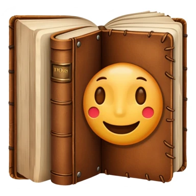 Book in brown binding sticker