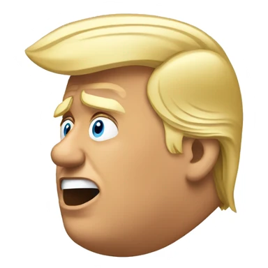 Trump losing his hair to a gust of wind sticker