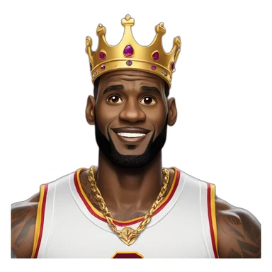 Lebron james wearing a crown sticker