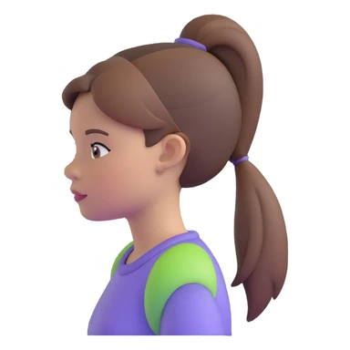 girl with brown hair and ponytail sticker