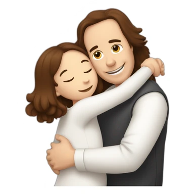 Springer spaniel with man and girl hug sticker
