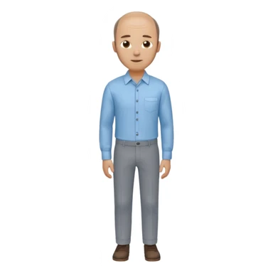 man mid 30's shirt and trousers balding hairline standing sticker