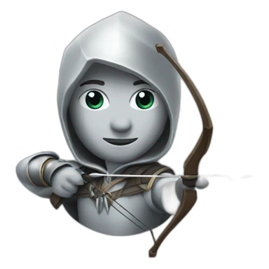 An archer made of silver sticker