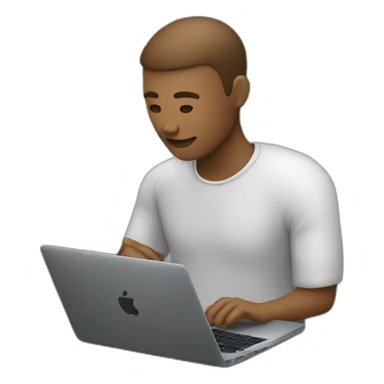 Person working on macbook laptop sticker