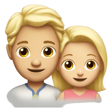 Blonde mom with toddler blonde boy and dad  sticker