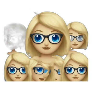 blond-girl-short-hair-and-curtain-fringe-with-blue-eyes-and-glasses sticker