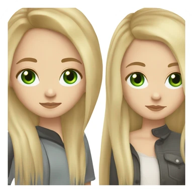 White girl with Long straight blonde hair, green eyes, tattoos sticker