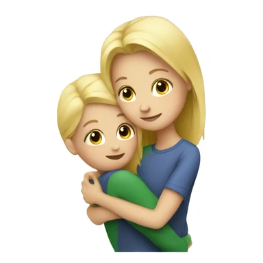 blonde woman hugging child sticker