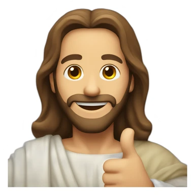 Jesus christ smiling thumbs up sticker