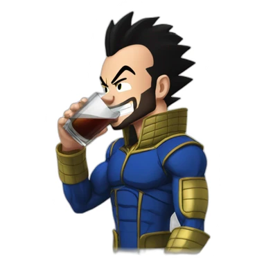 vegeta drinking hennesy sticker