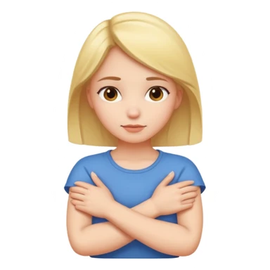 arms crossed around neck girl emoji  sticker