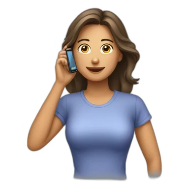 hermosa mujer hablando por celular sticker
