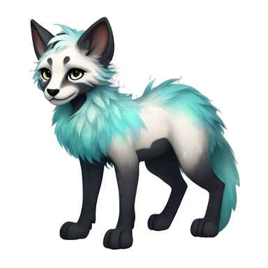 Cool cute Kawaii edgy fantasy animal sparkle fursona Fionbri by griffsnuff & LiLaiRa & Falvie full body sticker