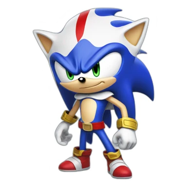 Sonic the hedgehog in an assassin's outfit sticker
