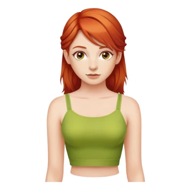 red-haired girl wearing a crop top sticker