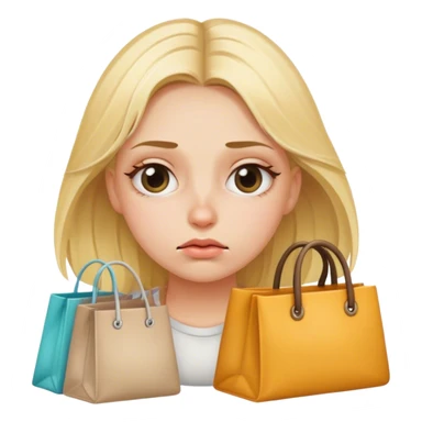 Tired blonde girl with bags under eyes sticker