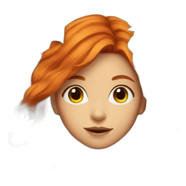 red-haired girl with a sunflowers sticker