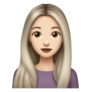 Beautiful young woman,Black and brown hair,long hair,White skin,oval face,big eyes,Blackeyes,Mauve Lips,Chinese  sticker