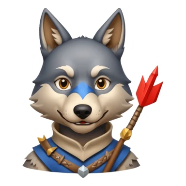 Medieval wolf stacked with arrows that and it had a sign in its mouth #Wolf sticker