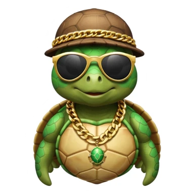 Turtle rapper with chains  sticker