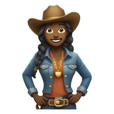 Cow girl with gold teeth sticker