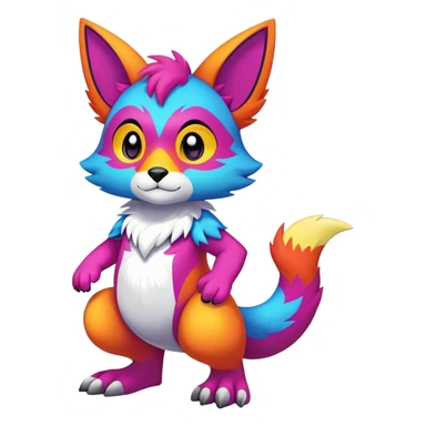 colorful anthro fursona Fakemon sticker