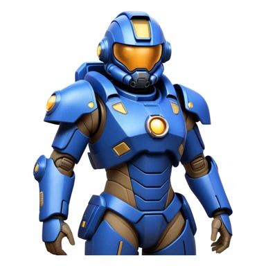 Clash of Clans aesthetic: Cinematic heroic Terran Marine Hero close up Emoji, rendered in a 3D vector-style similar to standard emojis with minimal shading and bold, simplified shapes. A compact, heroic isometric figure clad in futuristic power armor with signature energy accents, softly glowing with a cosmic battle charm. Simplified yet unmistakably iconic, highly detailed and consistent, glowing with a soft radiant shine and high gloss. Stylized with a touch of interstellar valor and a soft glowing outline, capturing the essence of an elite space warrior with a friendly, playful manner! sticker