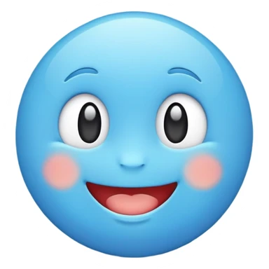 Cute emoji light Blue  sticker