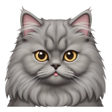 cinematic-adorable-big-eyed-fluffy-grey-persian-cat-portrait-emoji,-head-tilted-playfully-with-a-sweet-expression,-fluffy-grey-fur,-simplified-yet-irresistibly-cute-features-with-large,-expr sticker