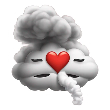 A mouth blowing “smoking” heart-shaped breath,  sticker