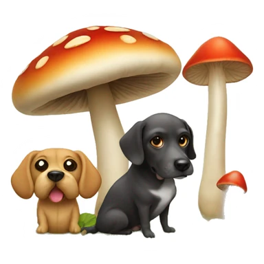 dog and mushroom sticker