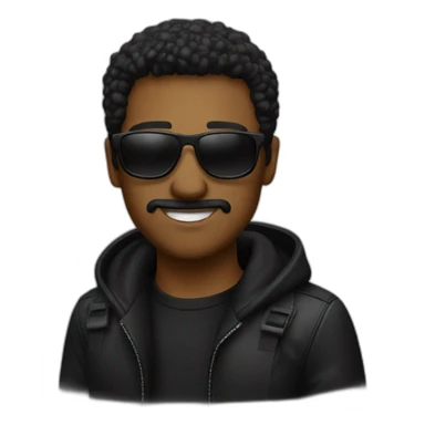 Cool man in black cool sunglasses sticker