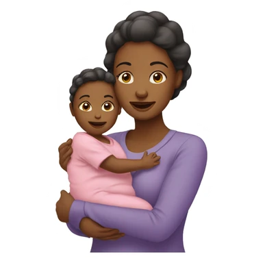 mom and baby girl sticker